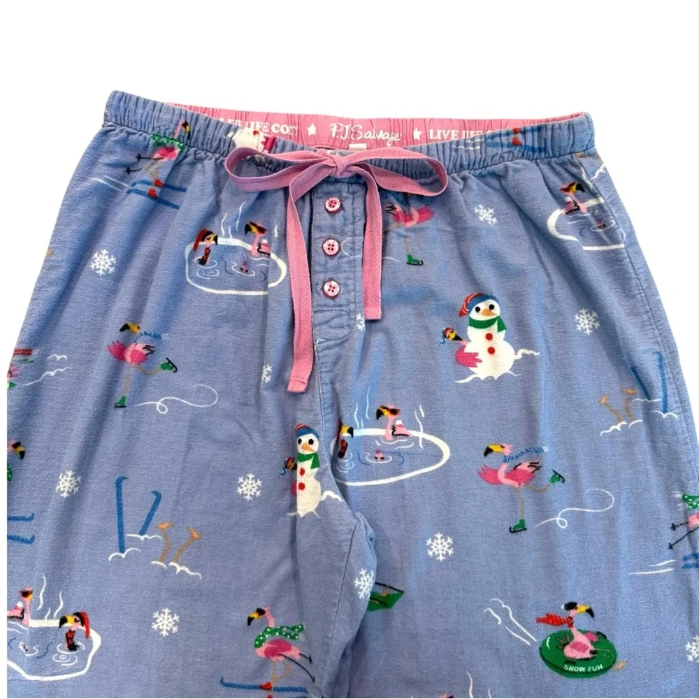 PJ Salvage Periwinkle Flamingos Flannel PJ Set - Picture 8 of 12